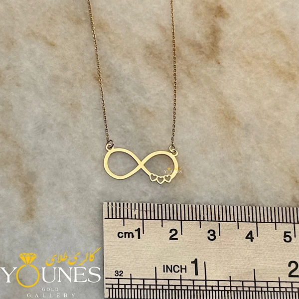 گردنبند بینهایت قلبی طلا